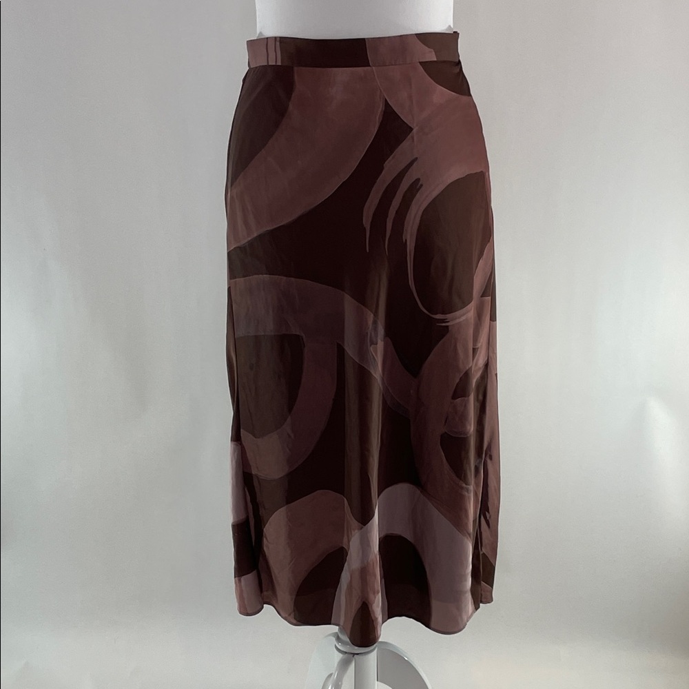 Slate & Willow Abstract Satin Slip Skirt, L - Picture 5 of 12